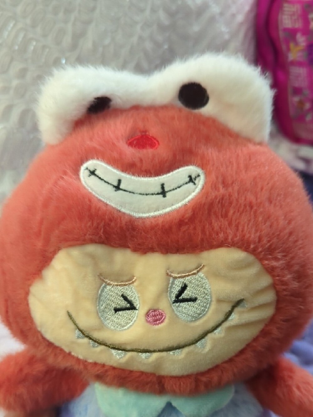 Red Plush Monster Toy - Cute Character Stuffed Doll - Picture 7 of 16